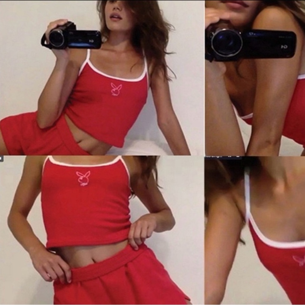 PacSun x Playboy Red Terry Cloth Tank Top